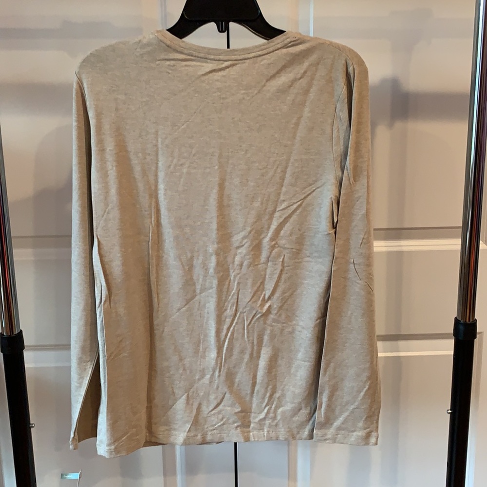 Apt 9 Essentials Women's Heather Tan Long Sleeve Tee NWT - Picture 5 of 5